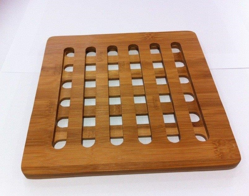 Bamboo Hot pads trivets Square large